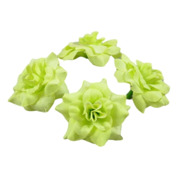 Yuarrent Lote de 50 telas de textura para álbumes y ramos realistas, sombreros, apariencia realista, aspecto Natural, multicolor Flores artificiales Verde claro 4.5 cm