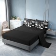 thumbnail image 4 of Homewish Contemporary Grid Queen Bedding, Black White Gray Bedding Comforter Set Queen, Black Reversible, 7pcs, 4 of 7