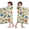 thumbnail image 4 of Dinosaur and BE WILD Pattern Hooded Bath Towel，60"x35" for Ages 3 To 12 Kids, Quick Dry Lightweight Soft Microfiber Hood Beach Towel Cover Up for Kids, 4 of 7