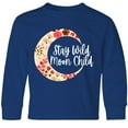 thumbnail image 3 of Inktastic Baby Stay Wild Moon Child Crescent Moon with Flowers Long Sleeve Youth T-Shirt, 3 of 5