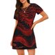 thumbnail image 1 of Fotbe Red Dragon On Black Bata de Dormir para Mujer con Estampado, Camisón de Algodón de Manga Corta, Ropa de Dormir Casual, 1 of 6