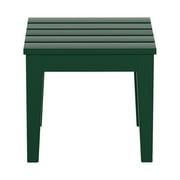 WestinTrends Ashore Oversized Outdoor Side Table, 18 Inch All Weather Poly Lumber Adirondack Patio Side Table Square End Table, Dark Green