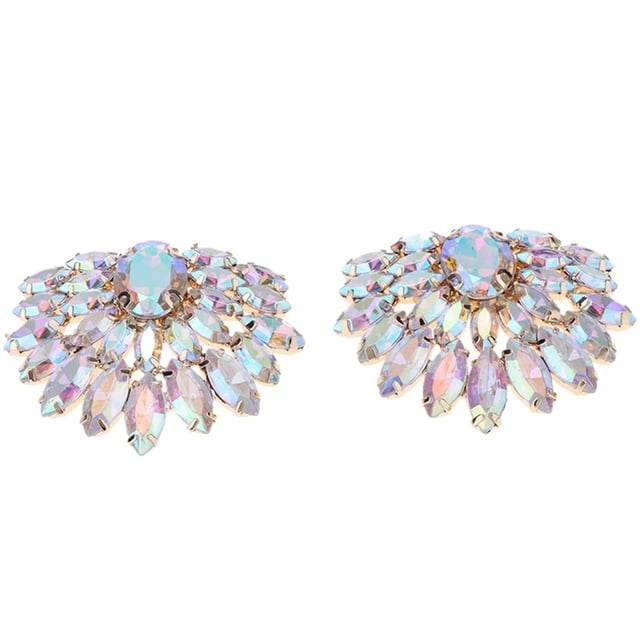 Tachiuwa 2 Shoe Clips with Rhinestones, Appliques for Shoes, Decorative Buckles for Shoes C