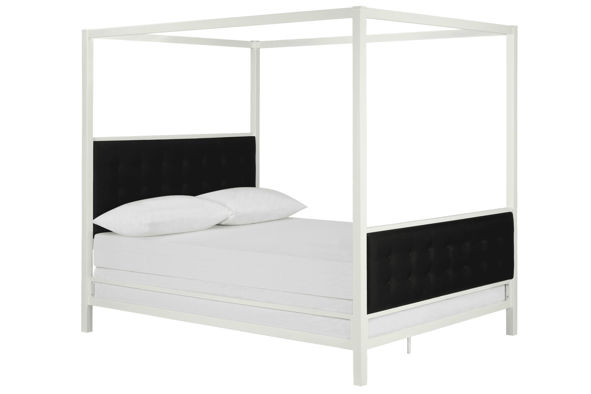 Dhp Soho Modern Canopy Bed White Metal With Black Linen Queen Dhp Soho Modern Canopy Bed White Metal With Black Linen Queen Com