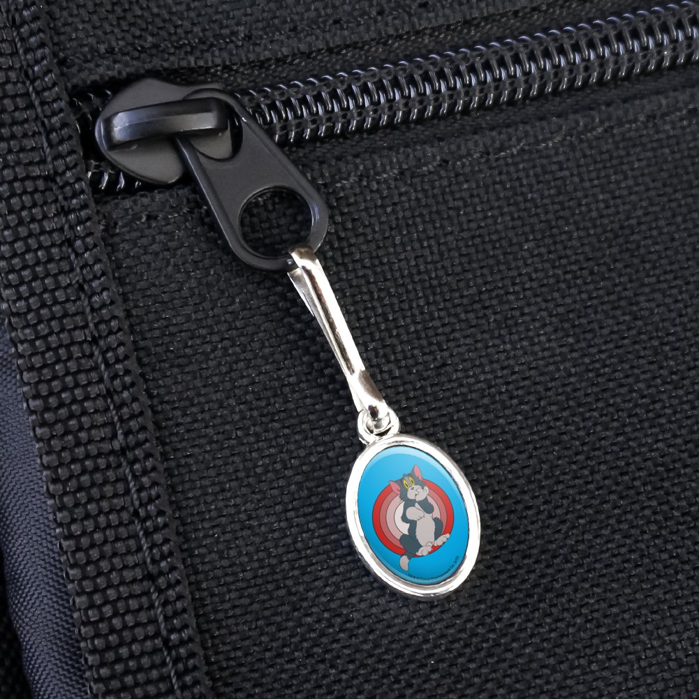 Tom and Jerry Tom Character Antiqued Oval Charm Clothes Purse Suitcase Backpack Zipper Pull Aid - image 3 of 5