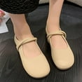thumbnail image 6 of Lovskoo 2024 Women's Ballet Flat Shoes Dress Shoes Slip On Round Toe Soybean Soft Bottom Card Buckle Gentle Flat Elegant Shallow Mouth Single Soft Bottom Non-Slip Flat Shoes Khaki, 6 of 8