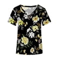 thumbnail image 4 of Tejiojio Essentials Short Sleeve Clearance Lady's Summer T-Shirt Women Cold Shoulder Butterfly Print Plus-Size Shirt Blouse Tops, 4 of 6
