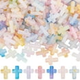 thumbnail image 1 of 1 caja de 200 mini cuentas acrílicas para rosario de Pascua, pequeñas cruces doradas de plástico, cuentas espaciadoras para crucifijos., 1 of 4
