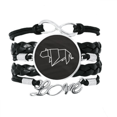 thumbnail image 1 of Origa Tiger Geometric Shape Bracelet Love Accessory Twisted Leather Knitting Rope Wristband, 1 of 3