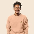 thumbnail image 4 of Dalix Pizza Embroidered Crewneck Fleece Sweatshirt Pullover Mens in Peach S Small, 4 of 5