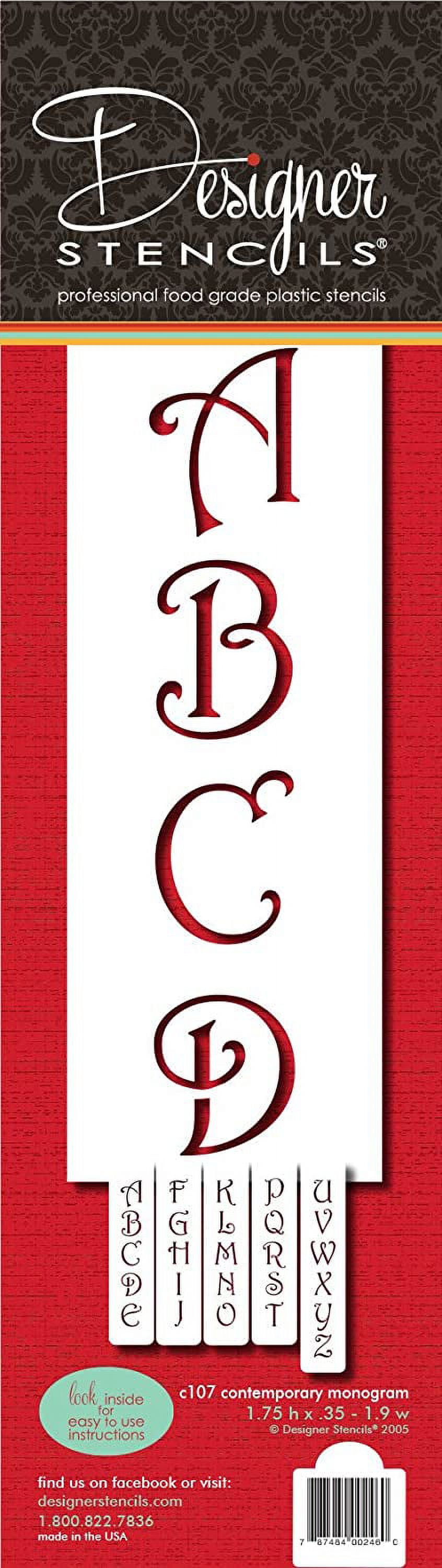 Designer Stencils Contemporary Monogram Letters 1.75"