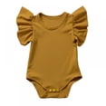thumbnail image 1 of Summer Newborn Baby Girls Ruffles Romper Short Sleeve Jumpsuit Knitted Romper Summer Outfits, 1 of 5