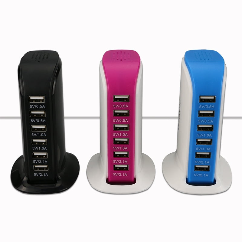 USB socket USB charging station USB travel hub 6 port USB charger 6A desktop travel hub