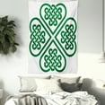 thumbnail image 3 of Celtic Decor Tapestry, Monochrome Four Leaf Clover Flower Authentic Timeless Form Gaelic Decor , Wall Hanging for Bedroom Living Room Dorm Decor, 60W X 80L Inches, Green White, by Ambesonne, 3 of 5