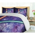 thumbnail image 5 of Ambesonne Galaxy Duvet Cover Set, Space Clash, 2-Calking, Red Blue and Black, 5 of 7