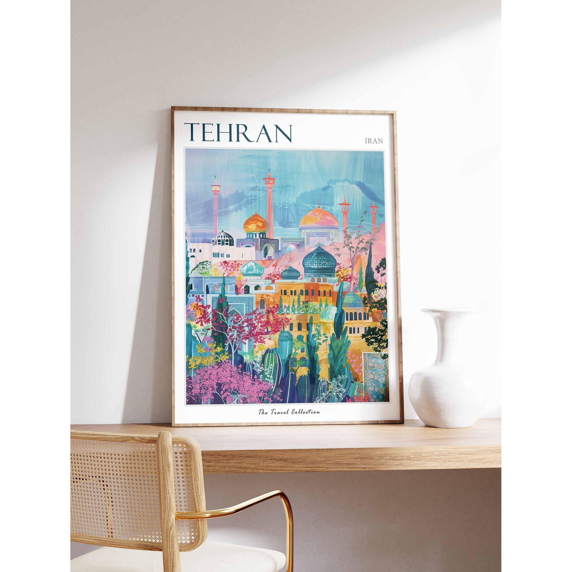 Tehran Travel Colorful Iran City Wall Art Home Decor Office Wall Art Living Room Decor, Paper Poster Only