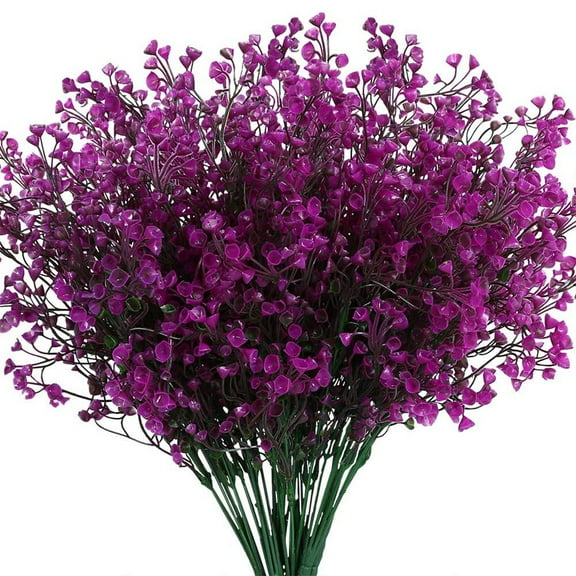 Artificial Shrubs Bushes 4 Pack Fake Outdoor UV Resistant Plants Flowers, Faux Plastic Bell Leaves Greenery for Indoor Outside Hanging Planter Home Office Wedding Farmhouse Decor(Fuchsia)