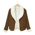 thumbnail image 4 of TAGOLD Womens Coats,Women's Autumn/Winter Solid Color Cardigan Plush Lapel Coat Tops, 4 of 6