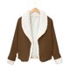 thumbnail image 4 of Pntutb Mujer Otoño/Invierno Color Sólido Cardigan Felpa Solapa Abrigo tops Rollbacks Pntutb Pntutb-4113, 4 of 6