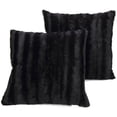 thumbnail image 7 of Cheer Collection Decorative Faux Fur Throw Pillows 26" x 26", Set of 2 - Black, 7 of 7