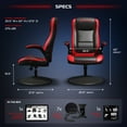 thumbnail image 4 of RESPAWN 800 Swivel Rocker Gaming Chair - Ergonomic Floor Gaming Seat with Lumbar Support, Flip Up Armrest, High Back, Pedestal Base, Comfortable No Wheels Console Video Game Rocker Chair - Red, 4 of 9