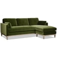 thumbnail image 5 of Performance Velvet Sectional Sofa with Reversible Chaise, 89" Green Modern Farmhouse Design, 5 of 5