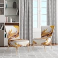 thumbnail image 2 of Designart "Fusion of White and Gold II" White Abstract Marble Upholstered Accent Chair - Modern Arm Chair For Bedroom, 2 of 5