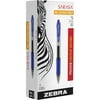 Zebra Pen Sarasa Gel Retractable Pens Bold Pen Point - 1 mm Pen Point Size - Refillable - Retractable - Blue - Transparent Barrel - 12 / Dozen