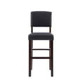 thumbnail image 3 of Linon Monaco 30" Upholstered Wood & Faux Leather Bar Stool in Espresso/Brown, 3 of 10