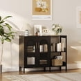thumbnail image 2 of Sideboard Buffet Cabinet with Storage 39.4'',Accent Storage Cabient with Glass Doors,Two Golden Metal Handles,Modern Sideboard Cabinet Decorative Cabinet Wooden Storage Cabinet for Living Room, 2 of 8