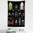 thumbnail image 1 of Dia de los Muertos Tapestry, Mexican Skeletons Bone Remains Leafy Branches on Dark Back, Fabric Wall Hanging Decor for Bedroom Living Room Dorm, 5 Sizes, Charcoal Grey Multicolor, by Ambesonne, 1 of 1