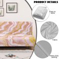 thumbnail image 3 of SCRAWLGOD Marble Print Pink Golden Armless Futon Covers Futon Slipcovers Non-Slip Couch Cover Sofa Bed Protector, Sleeper Sofa Cover with Elastic Bottom, Machine Washable, 3 of 7