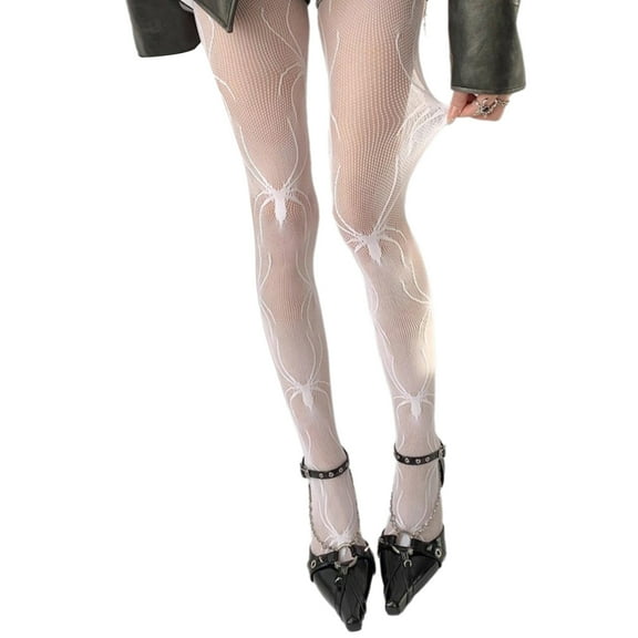 Women Subcultures Fishnets Stockings Hollowout Spiderweb Leggings Tights Patterned Pantyhose for Halloween Party Costume