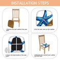thumbnail image 4 of Summer Ocean Starfish Seat Covers for Dining Room Chairs Set Of 4,Stretch Printed Washable Chair Seat Cover with Elastic Ties and Button,Removable Waterproof Couch Cushion Covers, 4 of 6