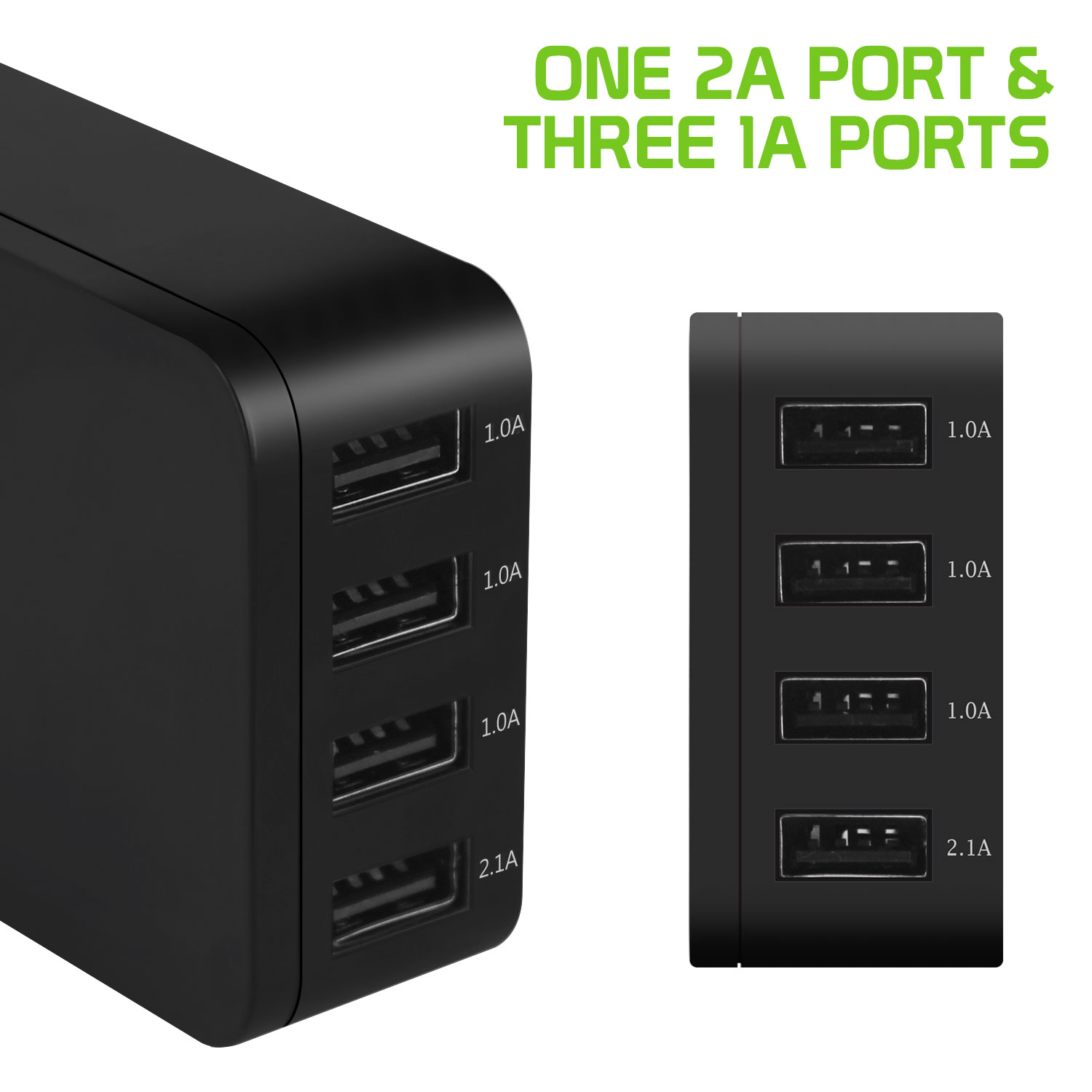 Cellet 5V / 25Watt (5.1Amp) 4Port USB Desktop Charging Station/Travel Wall Charger Black - image 3 of 9