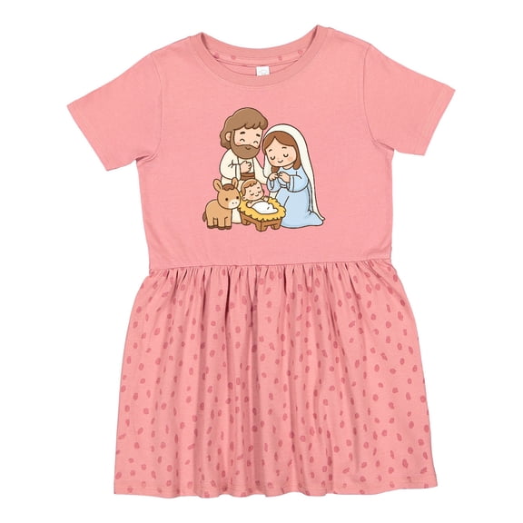 Inktastic Nativity Scene Christmas Manger Girls Toddler Dress