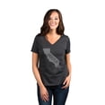 thumbnail image 2 of Thread Tank Home Roots State California CA Women's Relaxed V-Neck T-Shirt Tee Charcoal Medium, 2 of 4
