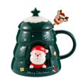 thumbnail image 5 of Taza navideña creativa de cerámica con dibujos animados de alto valor de color, regalo práctico, taza con tapa y cuchara, caja de regalo, 5 of 5
