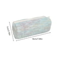 thumbnail image 3 of Hyknon Pencil Pouch Bag, Soft Gradient Rainbow Knitted Pencil Case, Large Capacity Cozy Striped Fabric Zipper Pen Pouch, Portable Lightweight Aesthetic Makeup Bag for Daily Daily Campus Office, Blue, 3 of 7