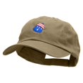 thumbnail image 2 of Flag Pattern Bell Embroidered Low Profile Dyed Cotton Twill Cap - Khaki OSFM, 2 of 5