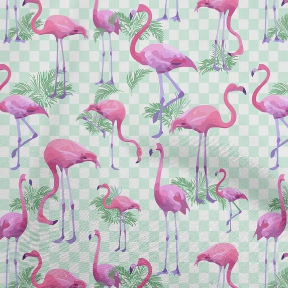 oneOone Cotton Poplin Fuschia Pink Fabric Check & Toucan Diy Clothing Quilting Fabric Print Fabric By Yard 42 Inch Wide