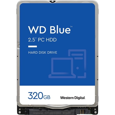 Western Digital 320GB WD Blue SATA HDD, 2.5" Mobile Hard Drive, 5400 RPM, 8 MB Cache - WD3200LPCX