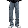 thumbnail image 5 of Ketyyh-chn99 Jeans Homme 2024 Mode Pantalon Ample Pantalon Cargo Randonnée Pantalon à Multiples Poches Bleu,m, 5 of 5