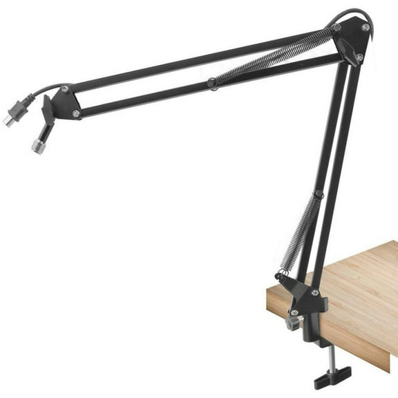 Pyle Adjustable Compact Microphone Boom Stand, Durable Steel for Broadcasting and Studio Use