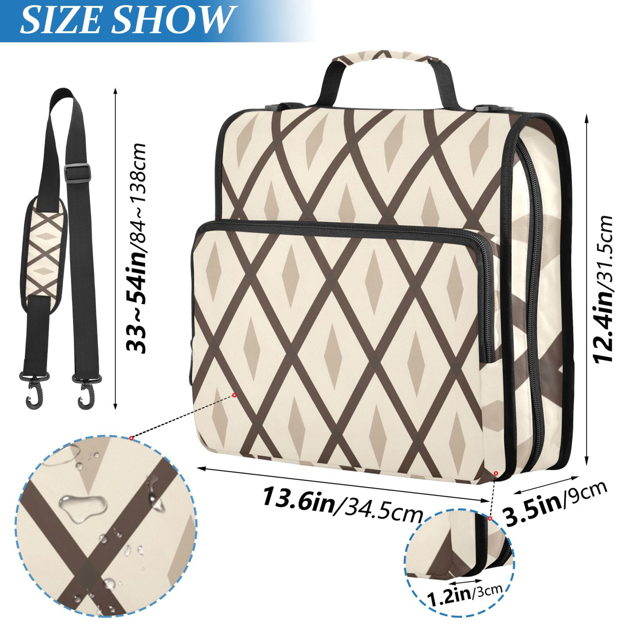 3 Ring Zipper Binder with Shoulder Strap Waterproof Trapper Keeper 2 Inch D-Ring 500 Sheets Capacity Moon Light Block