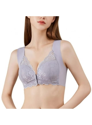 M-8XL Women Floral Lace Bralette Padded Wireless Bra Wide Shoulder Push Up  Plus Size Demi Bra