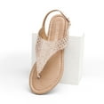 thumbnail image 2 of Women's Trendy Low Heel Rhinestone-Embellished T-Strap Sandals for Casual Elegance for Adults, 2 of 6
