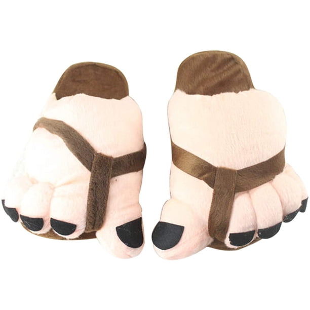 Zapatillas suaves y cálidas antideslizantes de terciopelo para pies grandes con punta de dibujos animados para mujer, zapatos de suelo de interior de algodón para el hogar Adepaton WMZL-159-6