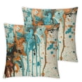 thumbnail image 2 of Acheng Couch Pillows Blue and Brown Splattered Pillow Covers Colorful Paint Splatter Square Soft Double Side Print Decorative Pillows Case for Living Bed Room Outdoor Patio Home Decor,Set of 2 White, 2 of 6