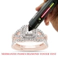 thumbnail image 7 of AFFY 1 Carat Princess & Round Moissanite Diamond Halo Bridal Ring Set 14K Rose Gold over Silver-4, 7 of 7